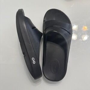 Oofos OOahh Slide Sandals Black Size 9
